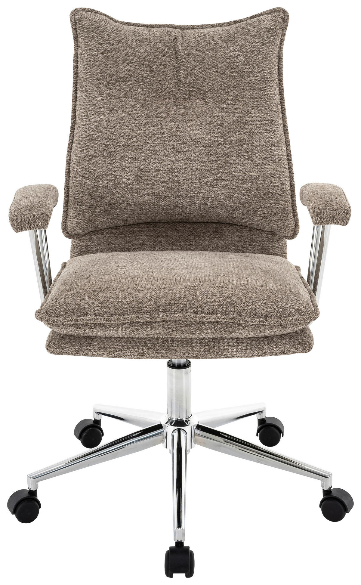 FORGÓSZÉK  szövet barna, krómszínű  - krómszínű/barna, Design, műanyag/textil (61/92-102/62cm) - Carryhome
