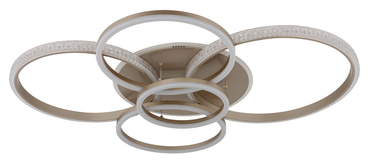 LED-DECKENLEUCHTE    110/88/12 cm  - Klar/Champagner, Design, Kunststoff/Metall (110/88/12cm) - Globo