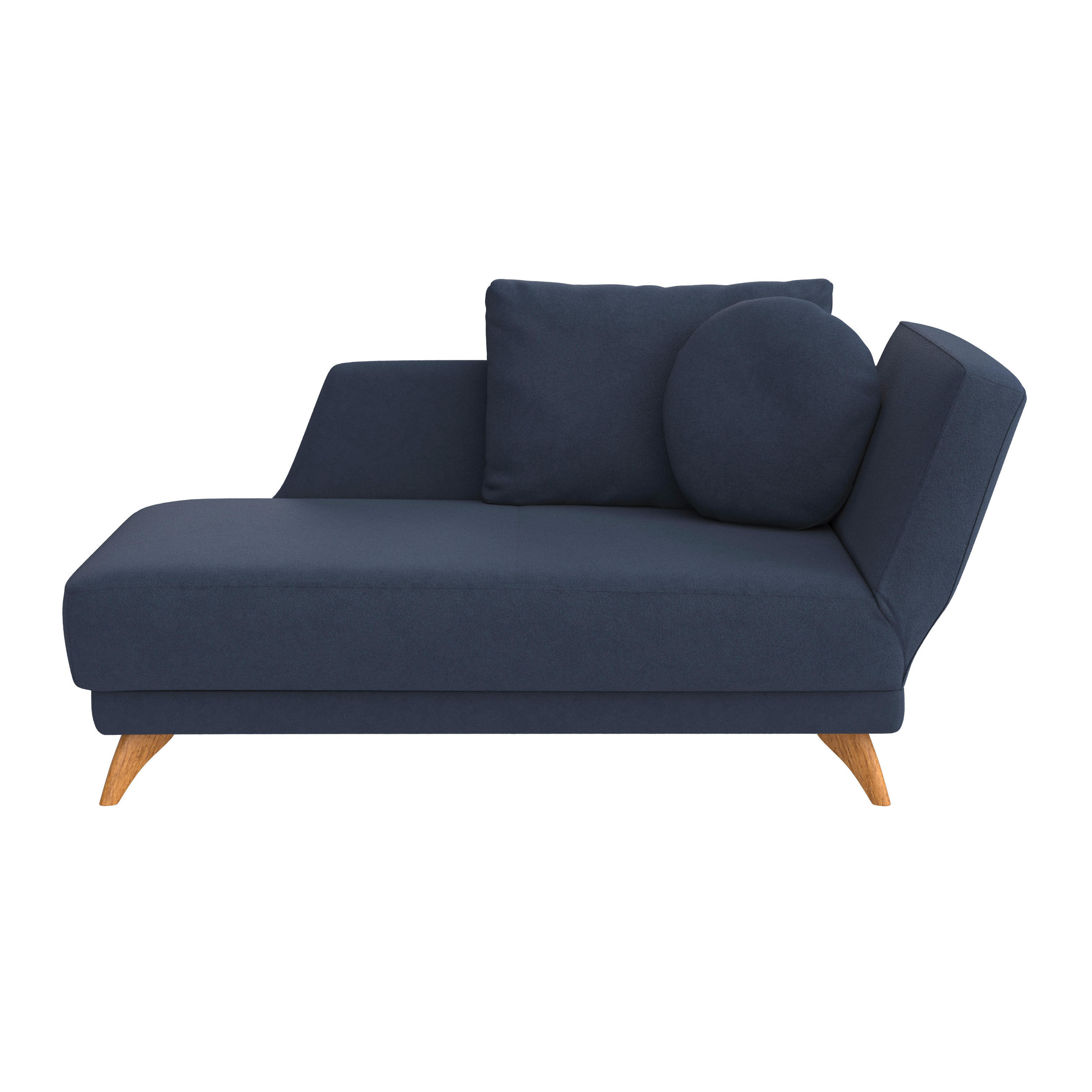 RÉCAMIERE in Flachgewebe Dunkelblau  - Eichefarben/Dunkelblau, Modern, Holz/Textil (205/74-87/94cm) - Bali
