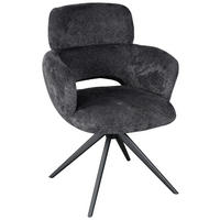 ARMLEHNSTUHL  Sitzfläche 360° drehbar Mikrofaser  Grau  - Grau, MODERN, Textil/Metall (61/88/63cm) - Livetastic