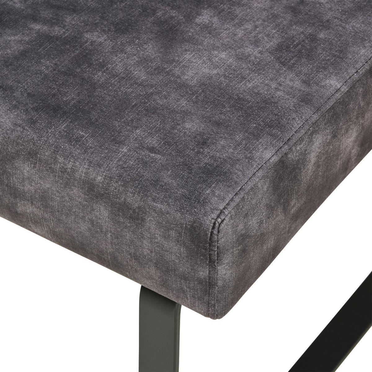 SITZBANK in Metall, Textil Dunkelgrau  - Dunkelgrau/Schwarz, LIFESTYLE, Textil/Metall (140/90/45cm) - MID.YOU