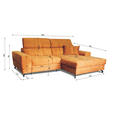 ECKSOFA Petrol Velours  - Petrol/Schwarz, Design, Textil/Metall (181/267cm) - Carryhome