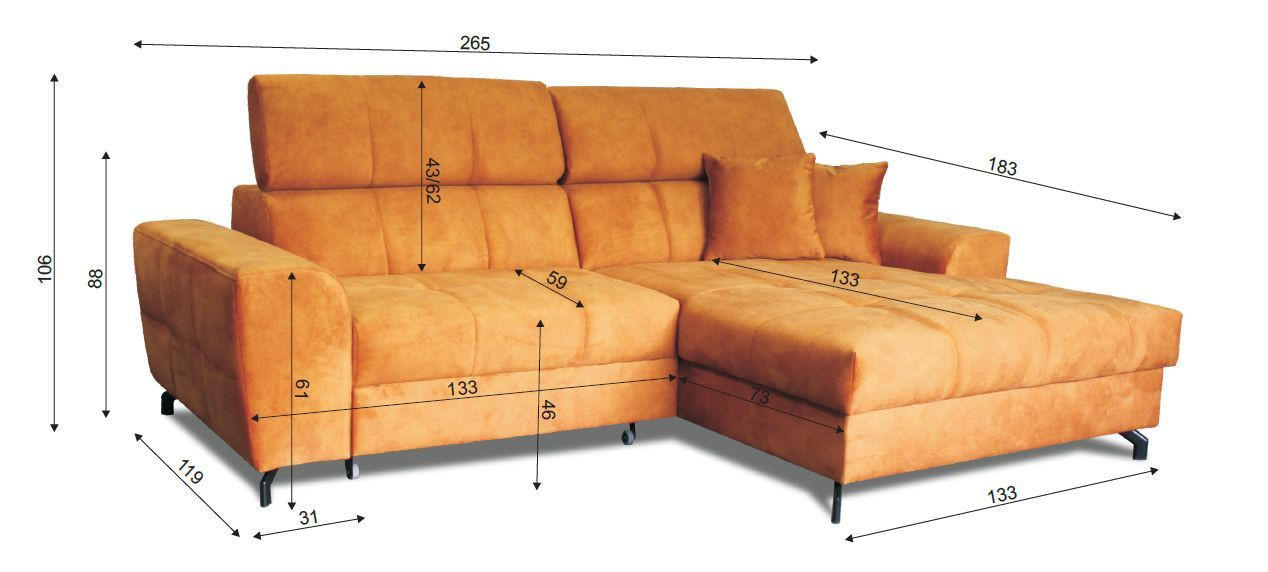 Thumbnail - Carryhome Ecksofa, Beige, Textil, 3-Sitzer, Füllung: Schaumstoff, Ottomane links, L-Form, 267x181 cm, Stoffauswahl, Lieg...