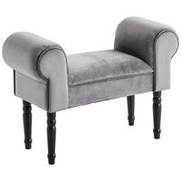 HOCKER in Holz, Textil Grau, Schwarz  - Schwarz/Grau, Trend, Holz/Textil (76/54/30cm) - Xora