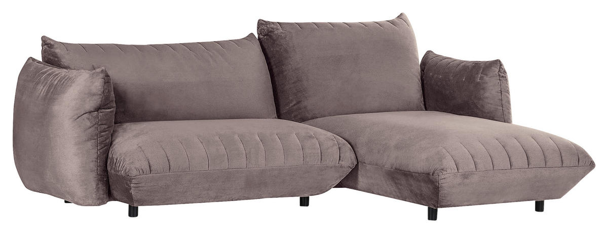 HÖRNSOFFA i plysch lerfärgad  - lerfärgad/svart, Klassisk, textil/plast (270/170cm) - MID.YOU