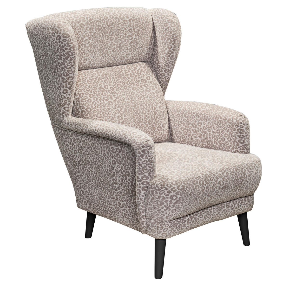 SESSEL Jacquard, Webstoff Beige  - Beige/Schwarz, Modern, Holzwerkstoff/Textil (74/106/94cm) - MID.YOU
