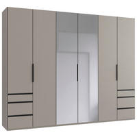 DREHTÜRENSCHRANK Sahara  - Schwarz/Sahara, Modern, Glas/Holzwerkstoff (300/236/58cm) - MID.YOU