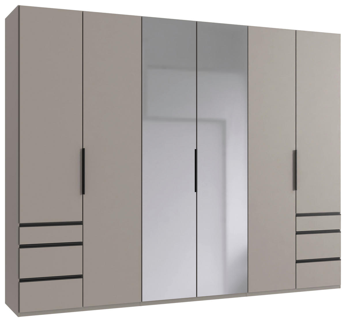 DREHTÜRENSCHRANK Sahara  - Schwarz/Sahara, Modern, Glas/Holzwerkstoff (300/236/58cm) - MID.YOU