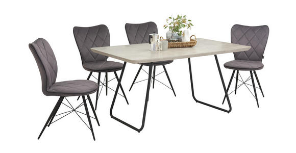 STUHL in Metall, Textil Grau, Schwarz - Schwarz/Grau, Design, Textil/Metall (49/90/61cm) - Hom`in