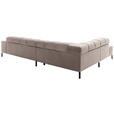 ECKSOFA inkl. Sitzvorzug in Cord Taupe  - Taupe/Schwarz, Design, Textil/Metall (216/321cm) - Hom`in