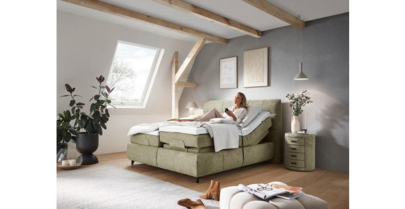 BOXSPRINGBETT 200/200 cm in Hellgrün - Schwarz/Hellgrün, KONVENTIONELL, Textil/Metall (200/200cm) - Dieter Knoll