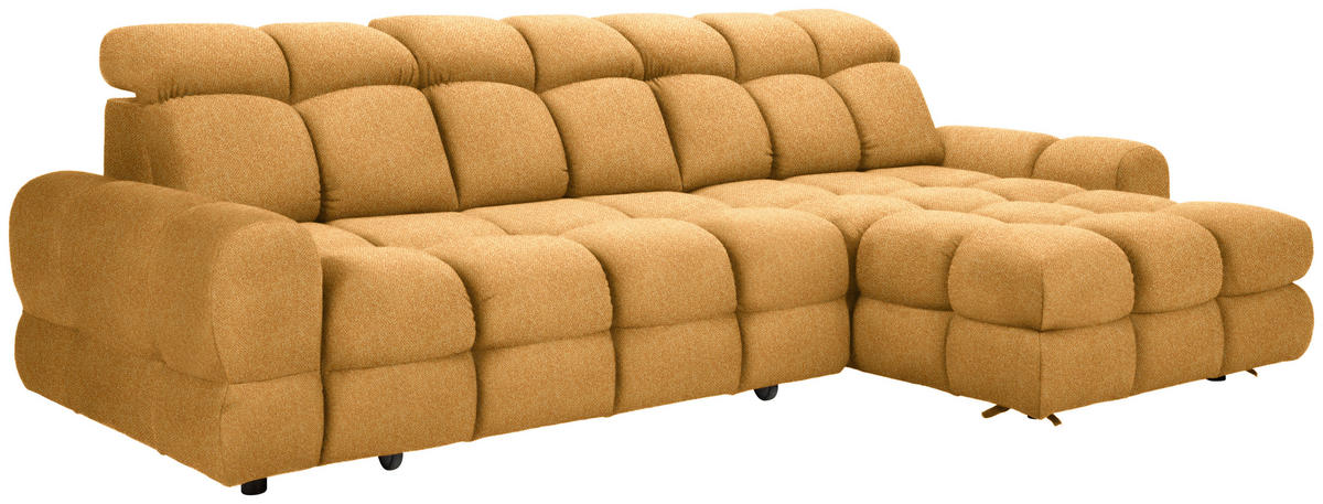 HÖRNSOFFA i velour currygul  - currygul/svart, Design, textil/plast (283/178cm) - Welnova