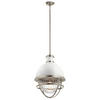 HÄNGELEUCHTE 40.8/75.1 cm    - Weiss/Nickelfarben, Design, Glas/Metall (40.8/75.1cm) - Elstead Lighting
