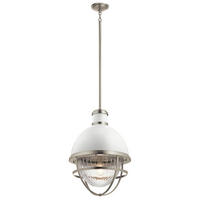 HÄNGELEUCHTE 40.8/75.1 cm  - Weiß/Nickelfarben, Design, Glas/Metall (40.8/75.1cm) - Elstead Lighting