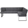 ECKBANK 233/189 cm Webstoff Anthrazit, Schwarz   - Anthrazit/Schwarz, Design, Textil/Metall (233/189cm) - Novel