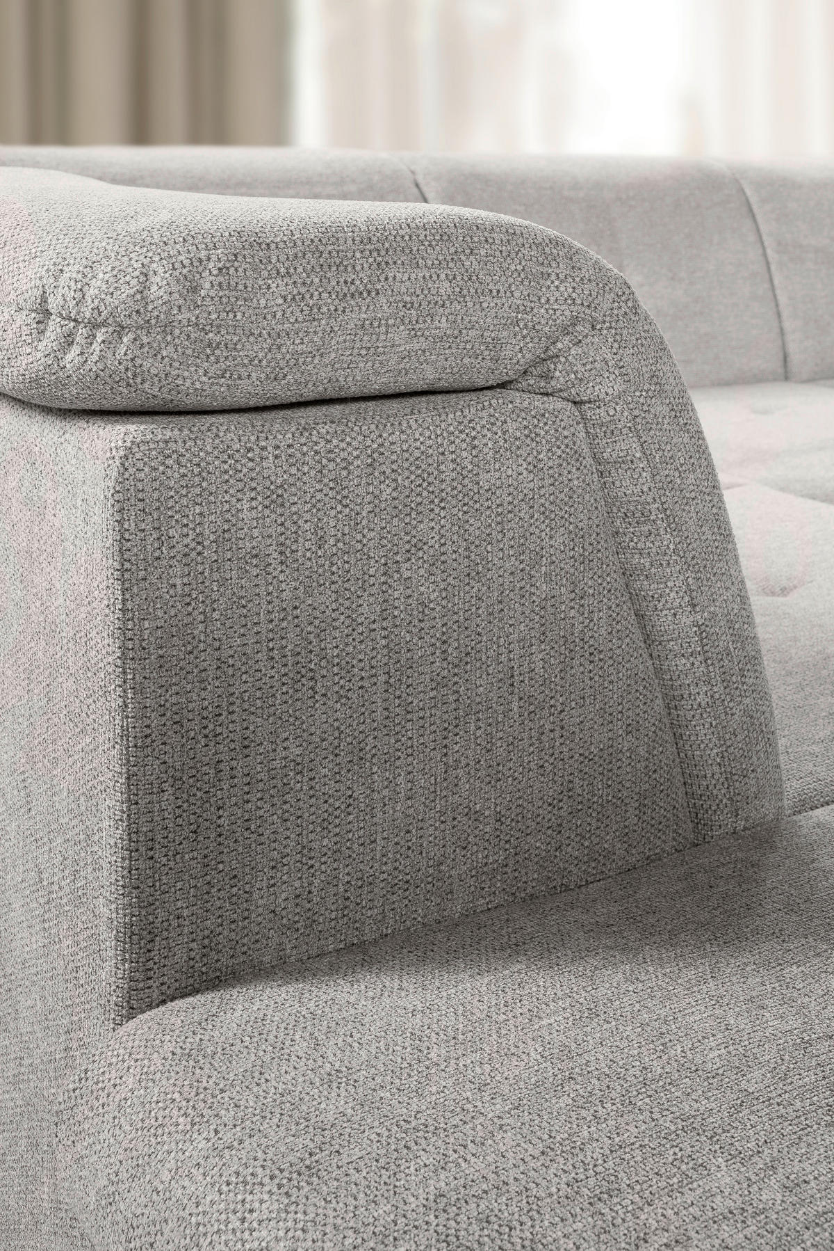 WOHNLANDSCHAFT Taupe Chenille  - Taupe/Grau, KONVENTIONELL, Kunststoff/Textil (188/340/240cm) - Carryhome