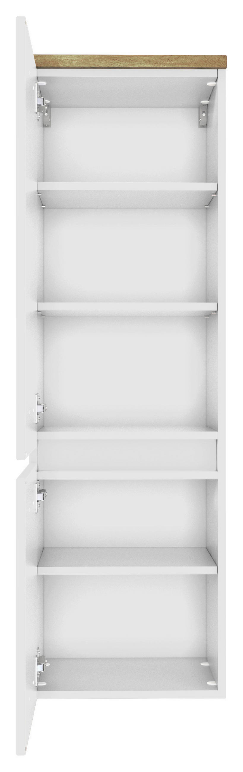 MIDISCHRANK 40/130/35 cm  - Eichefarben/Silberfarben, Basics, Holzwerkstoff/Kunststoff (40/130/35cm) - Held