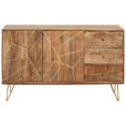 SIDEBOARD in 145/88/43 cm - Goldfarben/Naturfarben, Design, Holz/Metall (145/88/43cm) - Landscape