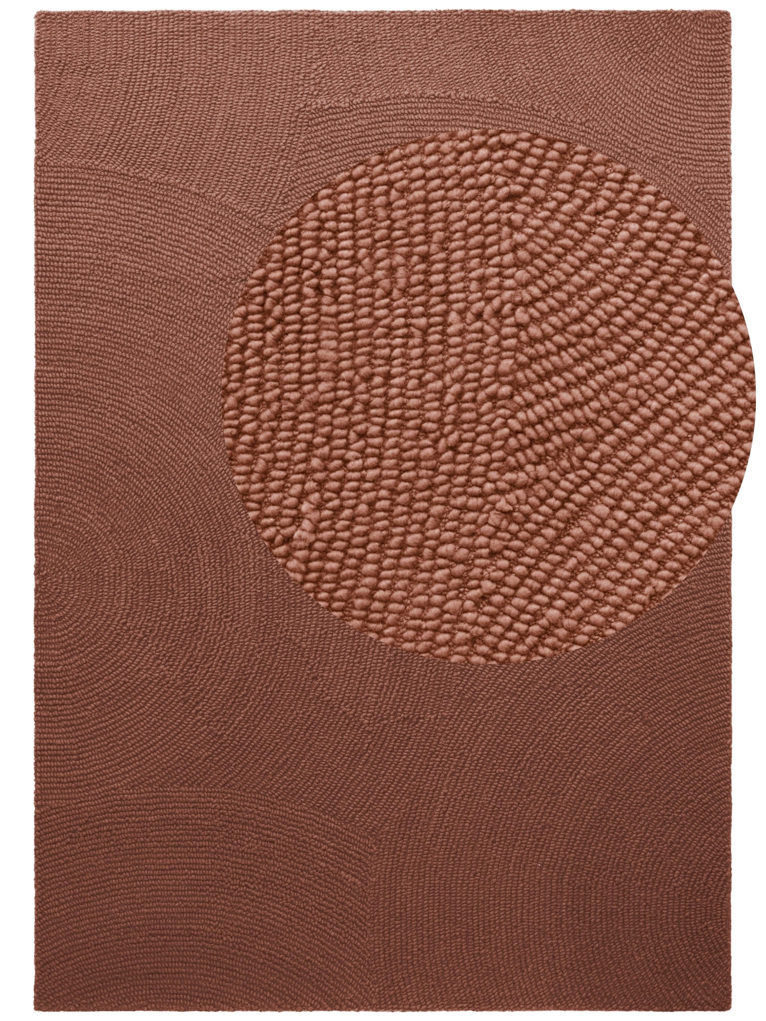 WOLLTEPPICH 80/150 cm Calmio Rotbraun rechteckig  - Rotbraun, Basics, Textil (80/150cm) - Hanse Home