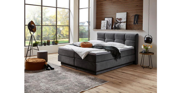 BOXSPRINGBETT 160/200 cm in Grau - Schwarz/Grau, KONVENTIONELL, Kunststoff/Textil (160/200cm) - Carryhome