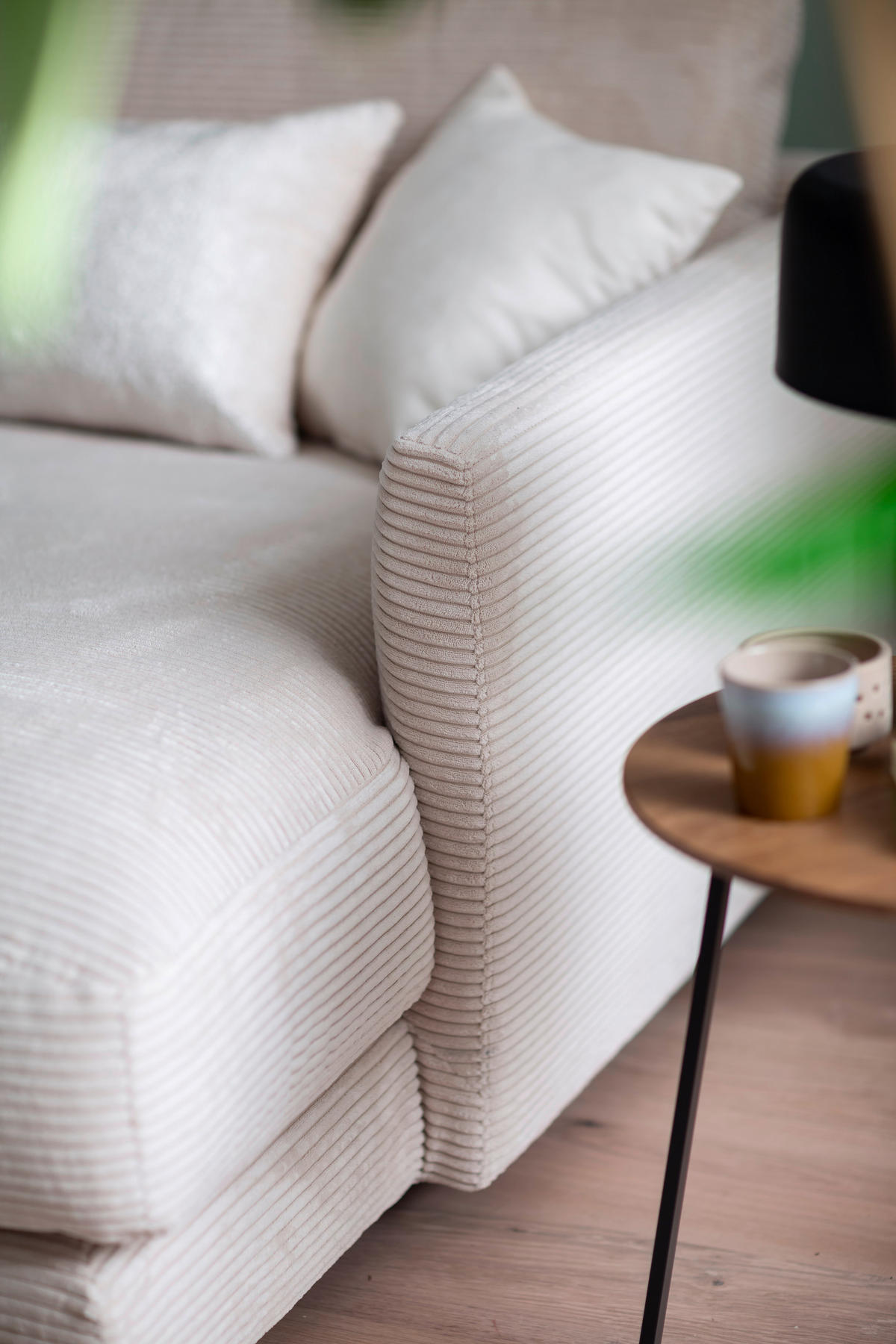 ECKSOFA  in Cord Beige  322/170 cm  - Beige/Schwarz, Design, Kunststoff/Textil (322/170cm) - Schöner Wohnen