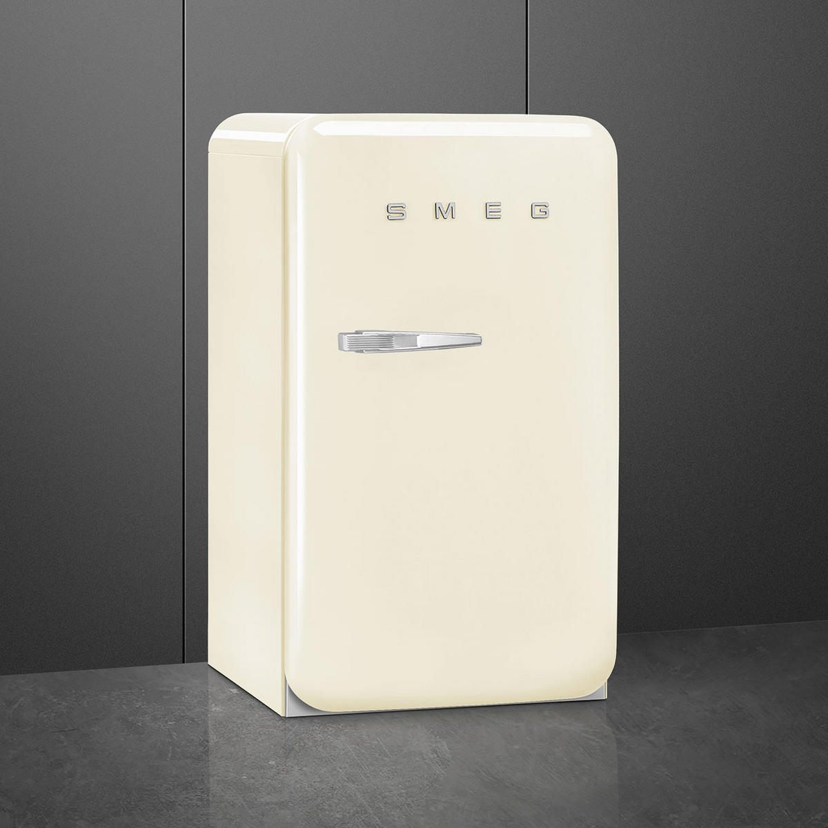 KÜHLSCHRANK 54.5/97/70.1 cm  - Chromfarben/Creme, Basics, Glas/Metall (54.5/97/70.1cm) - SMEG