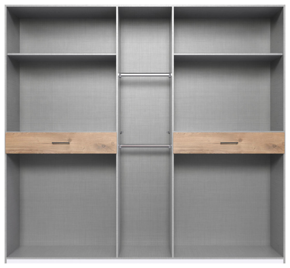 DREHTÜRENSCHRANK 225/208/58 cm 9-türig Weiß, Plankeneiche  - Plankeneiche/Schwarz, KONVENTIONELL, Glas/Holzwerkstoff (225/208/58cm) - Boxxx