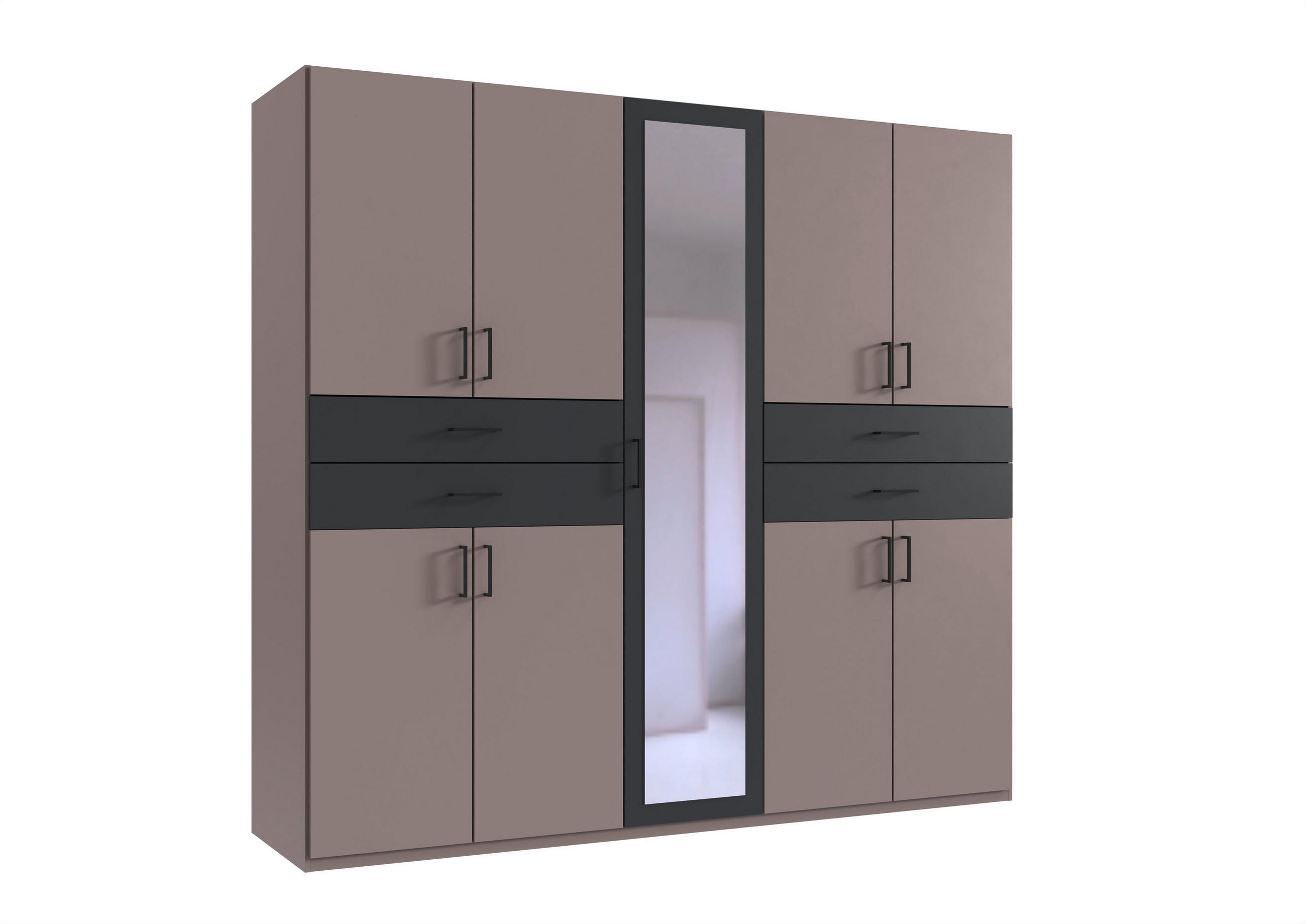 ORMAR ZA ODJEĆU  225/208/58 cm    - bež/crna, Moderno, staklo/drvni materijal (225/208/58cm) - Hom`in