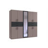 ORMAR ZA ODJEĆU  225/208/58 cm    - bež/crna, Moderno, staklo/drvni materijal (225/208/58cm) - Hom`in