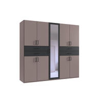 ORMAR ZA ODJEĆU  225/208/58 cm    - bež/crna, Moderno, staklo/drvni materijal (225/208/58cm) - Hom`in