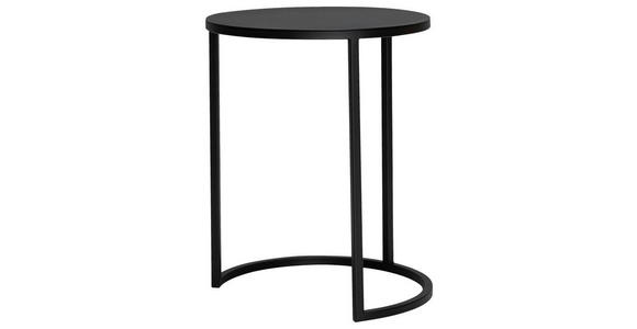 BEISTELLTISCH 39/39/50 cm Schwarz rund  - Schwarz, Design, Metall (39/39/50cm) - Johann Jakob