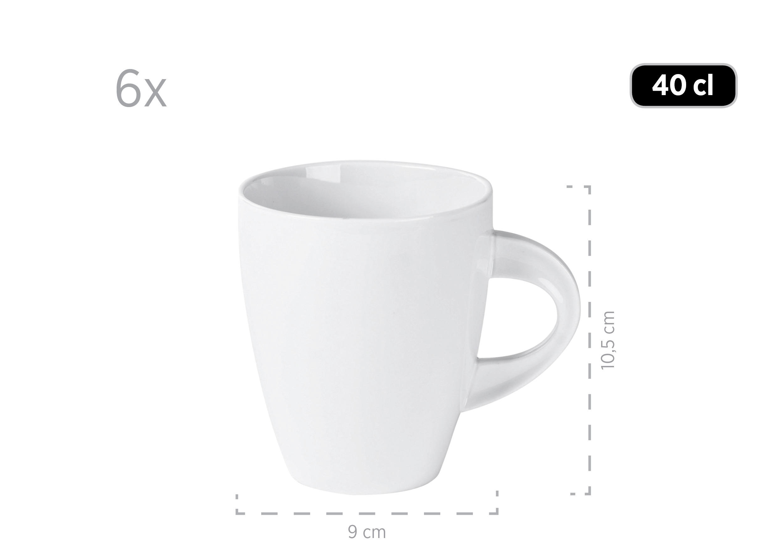 KAFFEEBECHERSET 6-teilig  - Weiß, Basics, Keramik (400ml) - Mäser