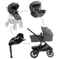 KINDERWAGENSET Vinca 4in1  - Graublau/Schwarz, Basics, Textil/Metall (65/109/97cm) - JOIE SIGNATURE