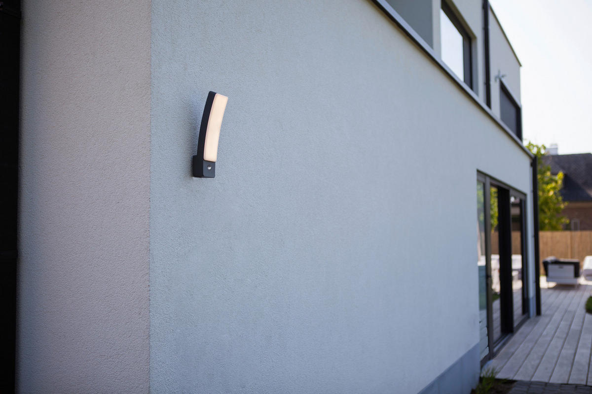 AUßENWANDLEUCHTE   - Anthrazit/Weiß, Basics, Kunststoff/Metall (31,1/8,3/11cm)