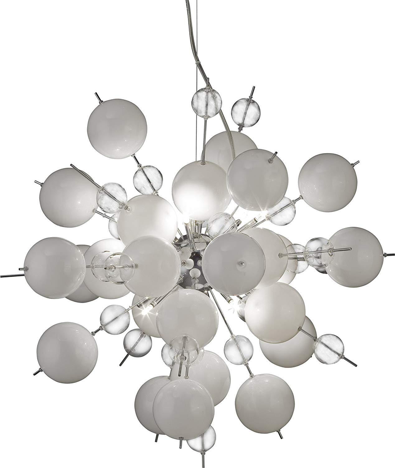 HÄNGELEUCHTE EXPLOSION 65/150 cm   - Klar/Chromfarben, Design, Glas/Metall (65/150cm) - Näve