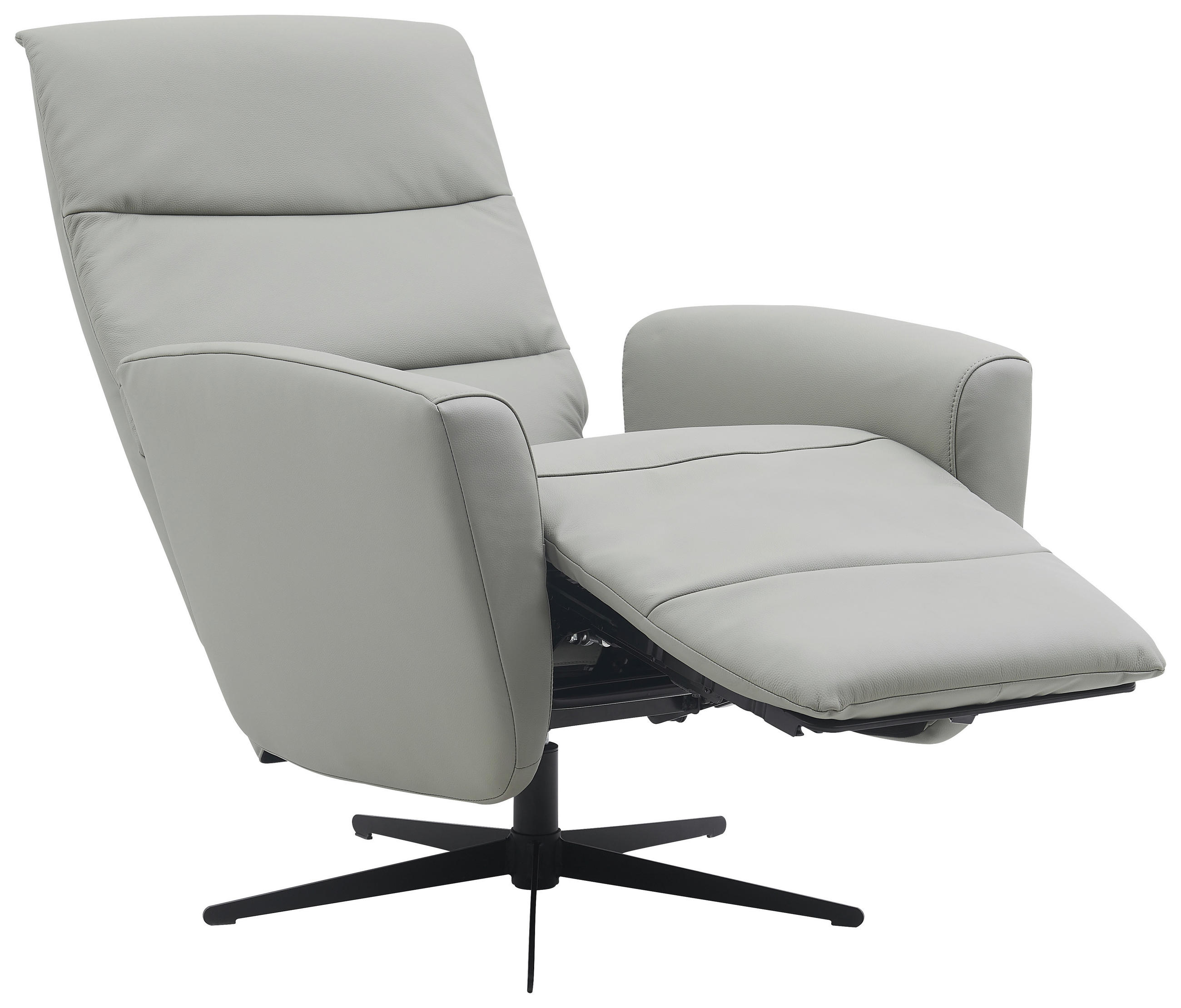 SCAUN DE RELAXARE in textil, piele gri  - negru/gri, Design, metal/textil (76/104/77cm) - Livetastic