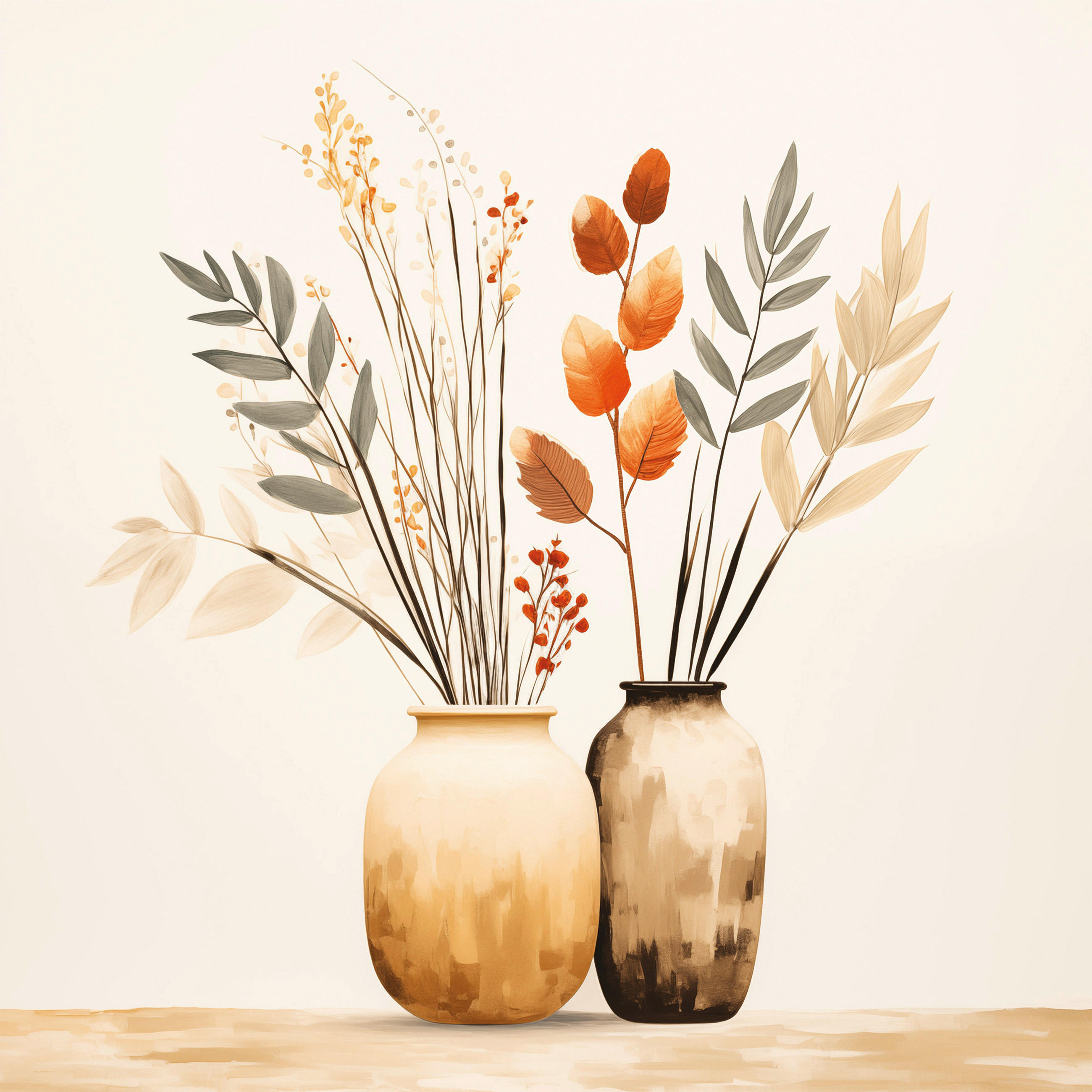 Euroart Glasbild Boho Still Life I Mehrfarbig 20x20x1.40 cm