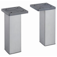 FUßSET  10 cm  - Silberfarben, Basics, Kunststoff (10cm) - Xora