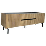LOWBOARD LINO  in 150/50/40 cm  - Eichefarben/Schwarz, Design, Holzwerkstoff/Metall (150/50/40cm) - Xora