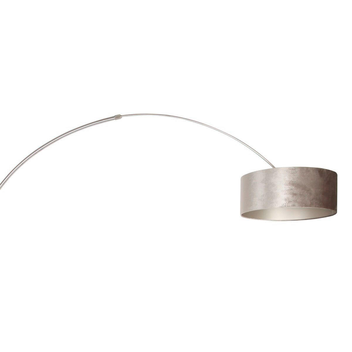 STEHLEUCHTE SPARKLED LIGHT 50/240/230 cm  - Taupe/Edelstahlfarben, Trend, Leder/Metall (50/240/230cm)