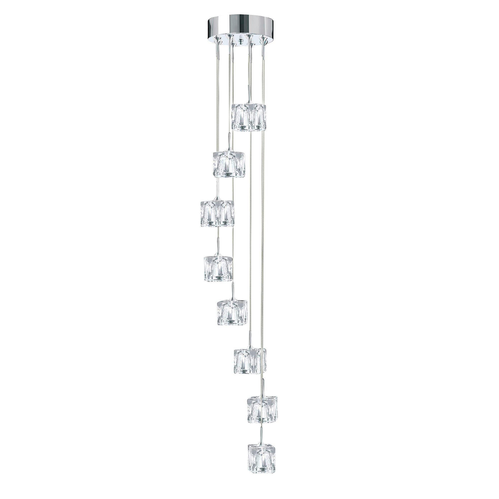 Searchlight Led-Hängeleuchte Ice Cube Chrom 150 cm