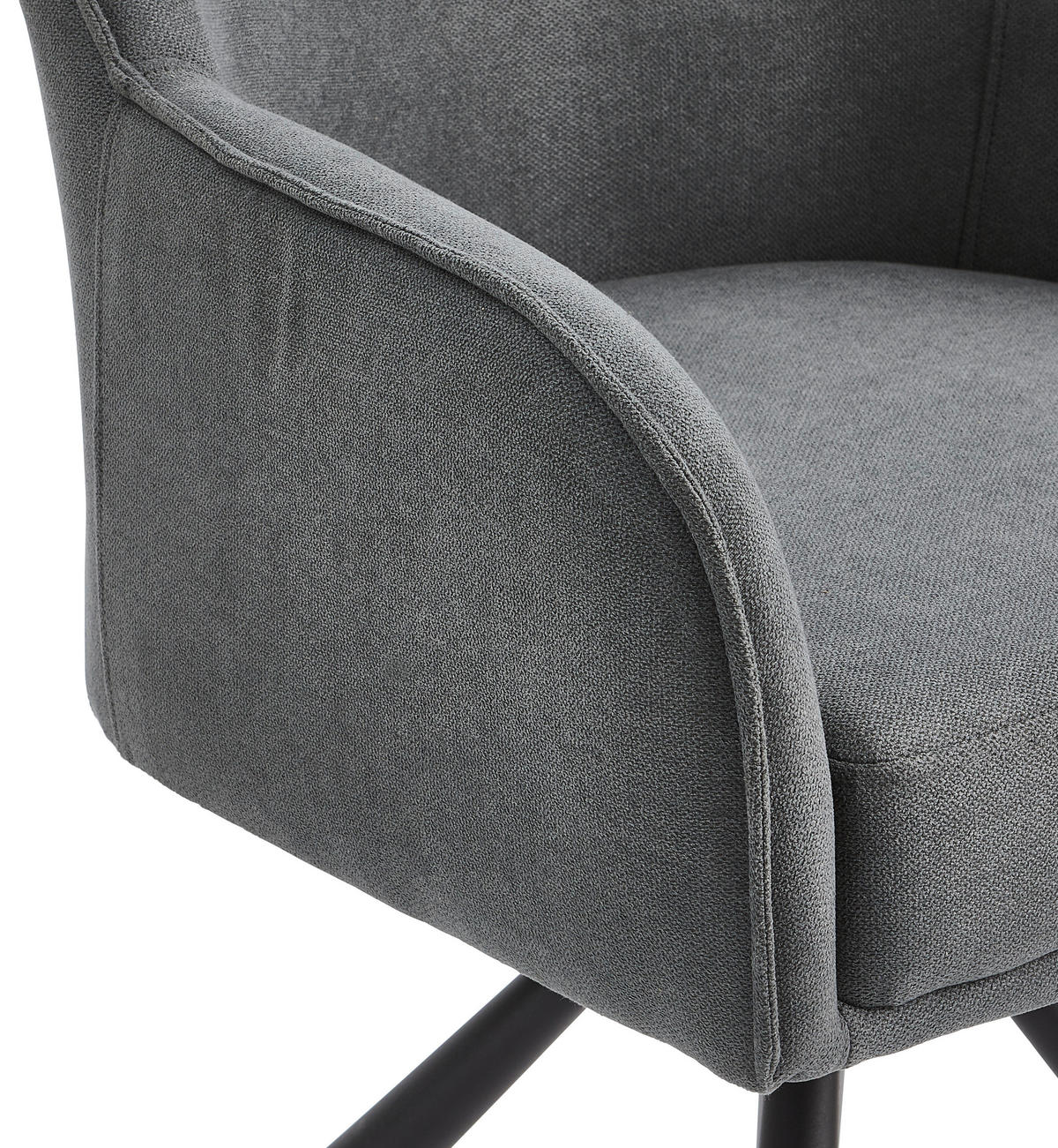 ARMLEHNSTUHL  in Eisen Webstoff  - Schwarz/Grau, Modern, Textil/Metall (62/84/62cm) - Livetastic