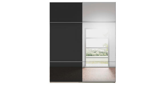 SCHWEBETÜRENSCHRANK 181/223/68 cm 2-türig Schwarz, Champagner - Chromfarben/Champagner, KONVENTIONELL, Glas/Holzwerkstoff (181/223/68cm) - Novel
