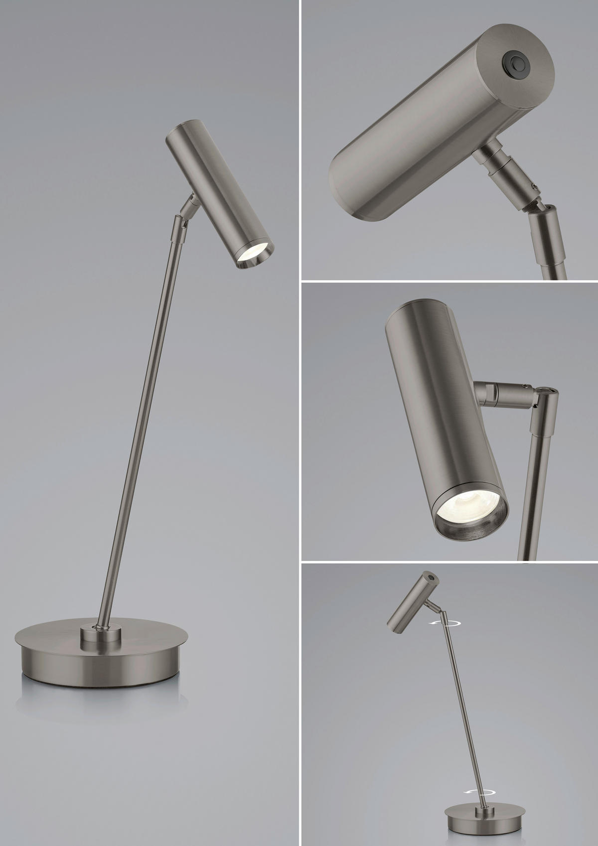 LED-TISCHLEUCHTE Tom Pro 15.8/47.5 cm   - Chromfarben/Nickelfarben, LIFESTYLE, Metall (15.8/47.5cm) - Hell