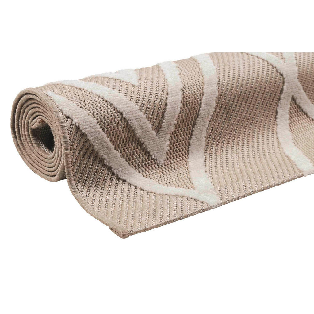 Thumbnail - Esprit Outdoorteppich Rave, Creme, Weiß, Textil, Raute, rechteckig, 120x170 cm, Textiles Vertrauen - Oeko-Tex®, für Fußb...