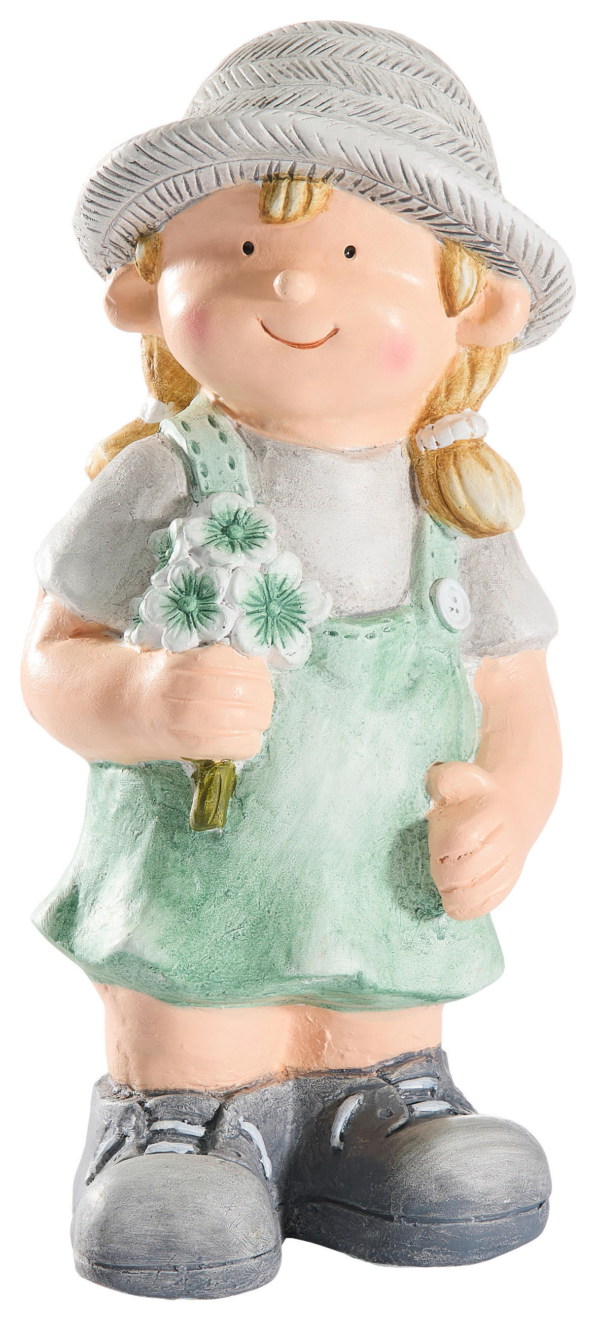 DEKOFIGUR KIND  - Creme/Grau, LIFESTYLE, Stein (17,5/38/16,5cm)