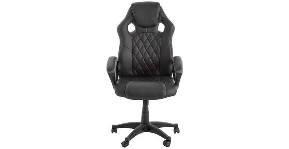 GAMINGSTUHL Schwarz Kunststoff, Textil - Schwarz/Weiß, Basics, Kunststoff/Textil (63/113-122/70cm) - Xora
