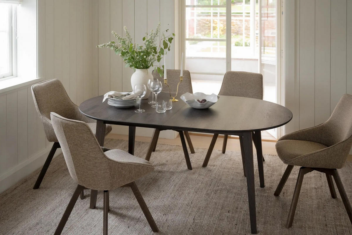 MATBORD mörkbrun oval  utdragbar  - mörkbrun, Design, trä (170/105/74cm) - Rowico