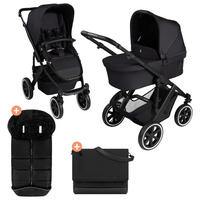KINDERWAGENSET  Salsa 5 Air Herbst Set  Coal  - Schwarz, Basics, Textil/Metall (63/118/95,5cm) - ABC Design