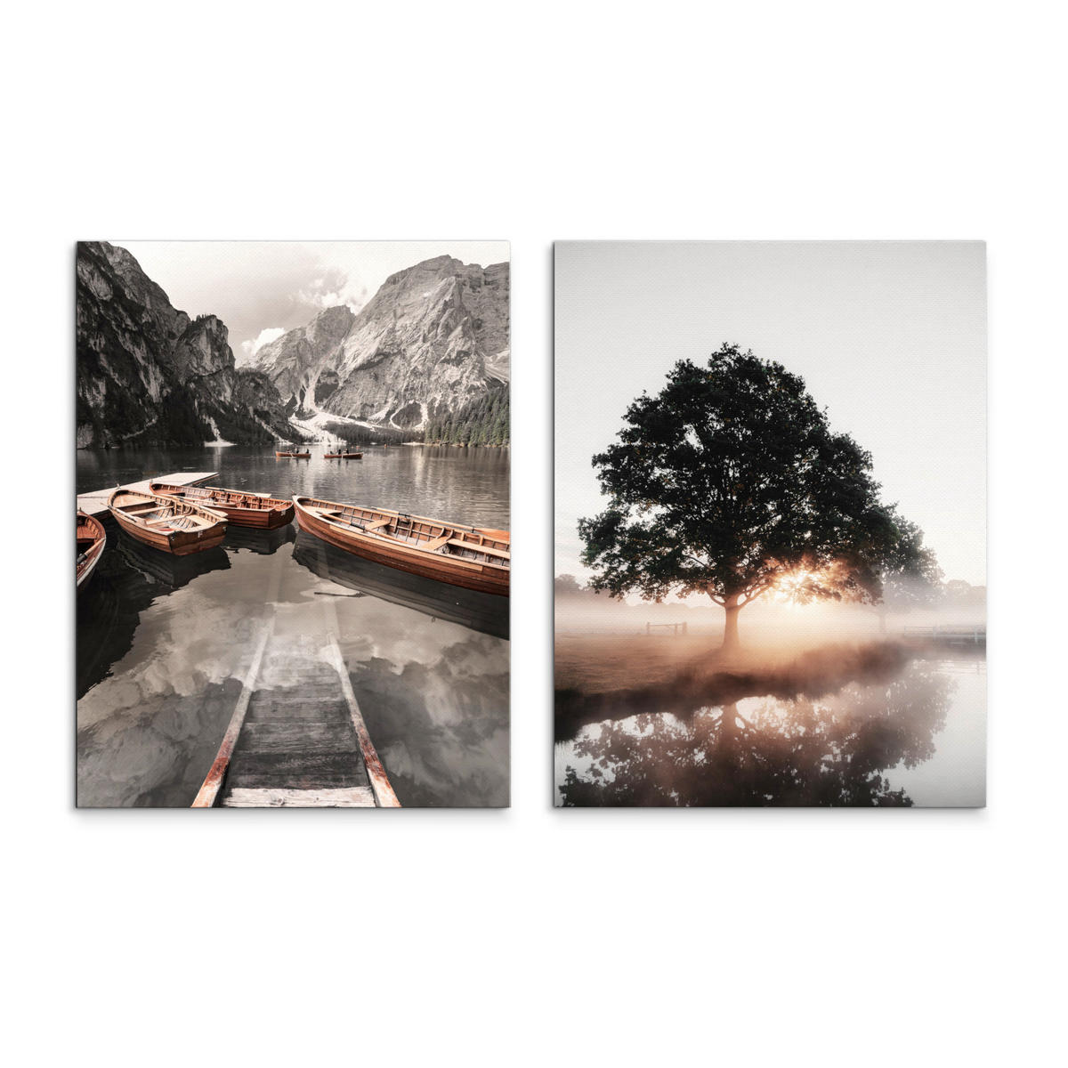 BILDERSET - Multicolor, Basics, Holz/Textil (2x32/42cm)